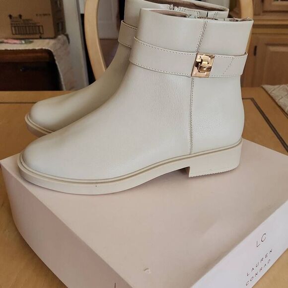 Lc Lauren Conrad Tahira bone white ankle memory foam boots women's size 8.5 - Picture 5 of 8